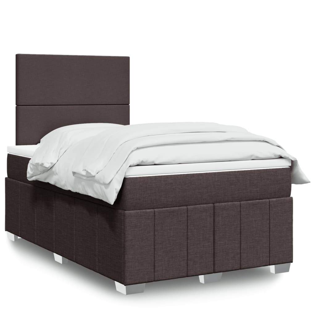 Giroletto a Molle con Materasso Marrone Scuro 120x190cm Tessuto | homemem39