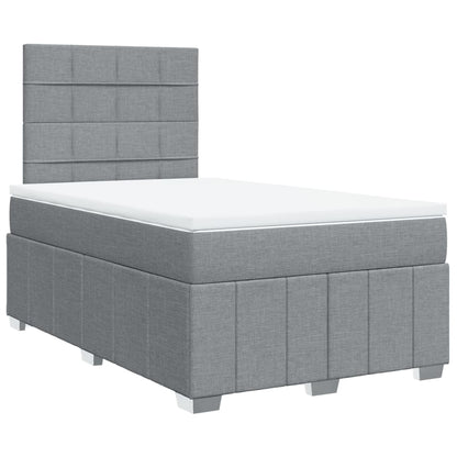 Giroletto a Molle con Materasso Grigio Chiaro 120x190cm Tessuto | homemem39