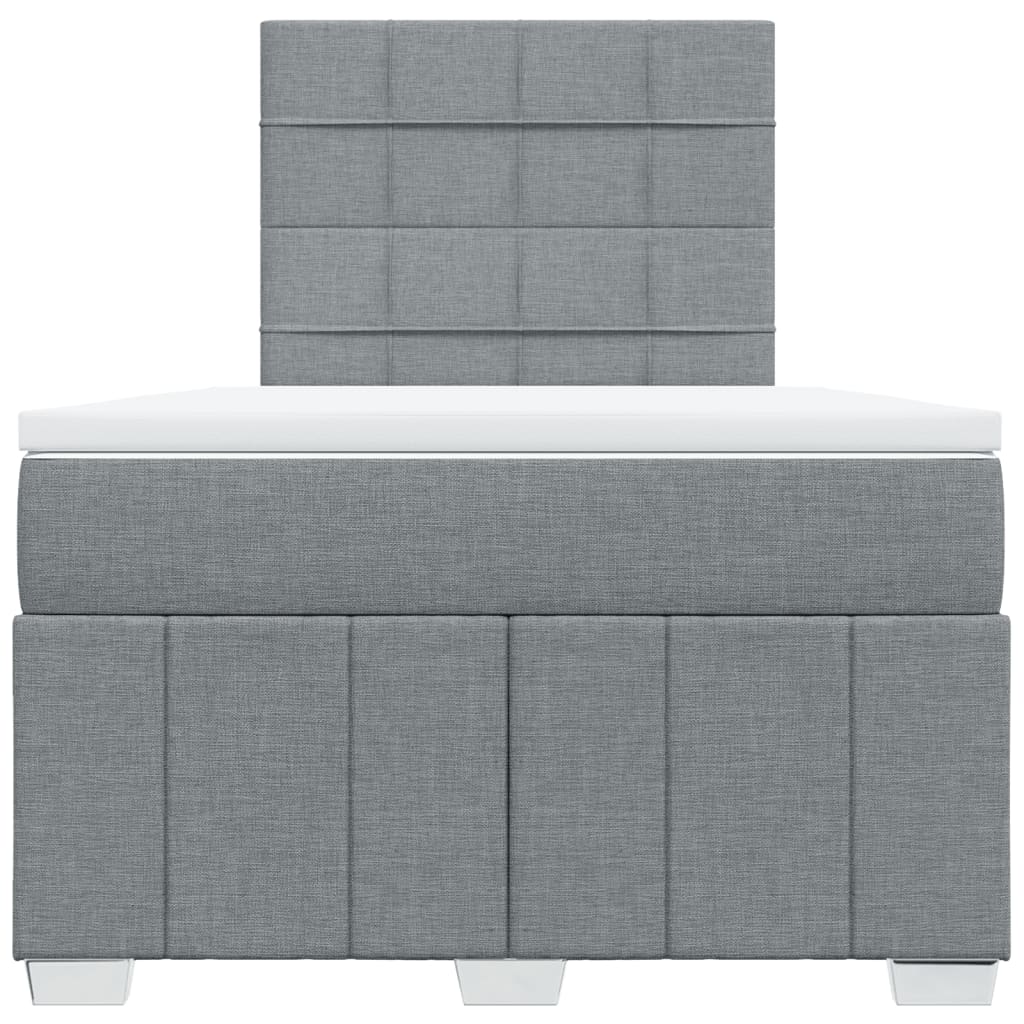 Giroletto a Molle con Materasso Grigio Chiaro 120x190cm Tessuto | homemem39