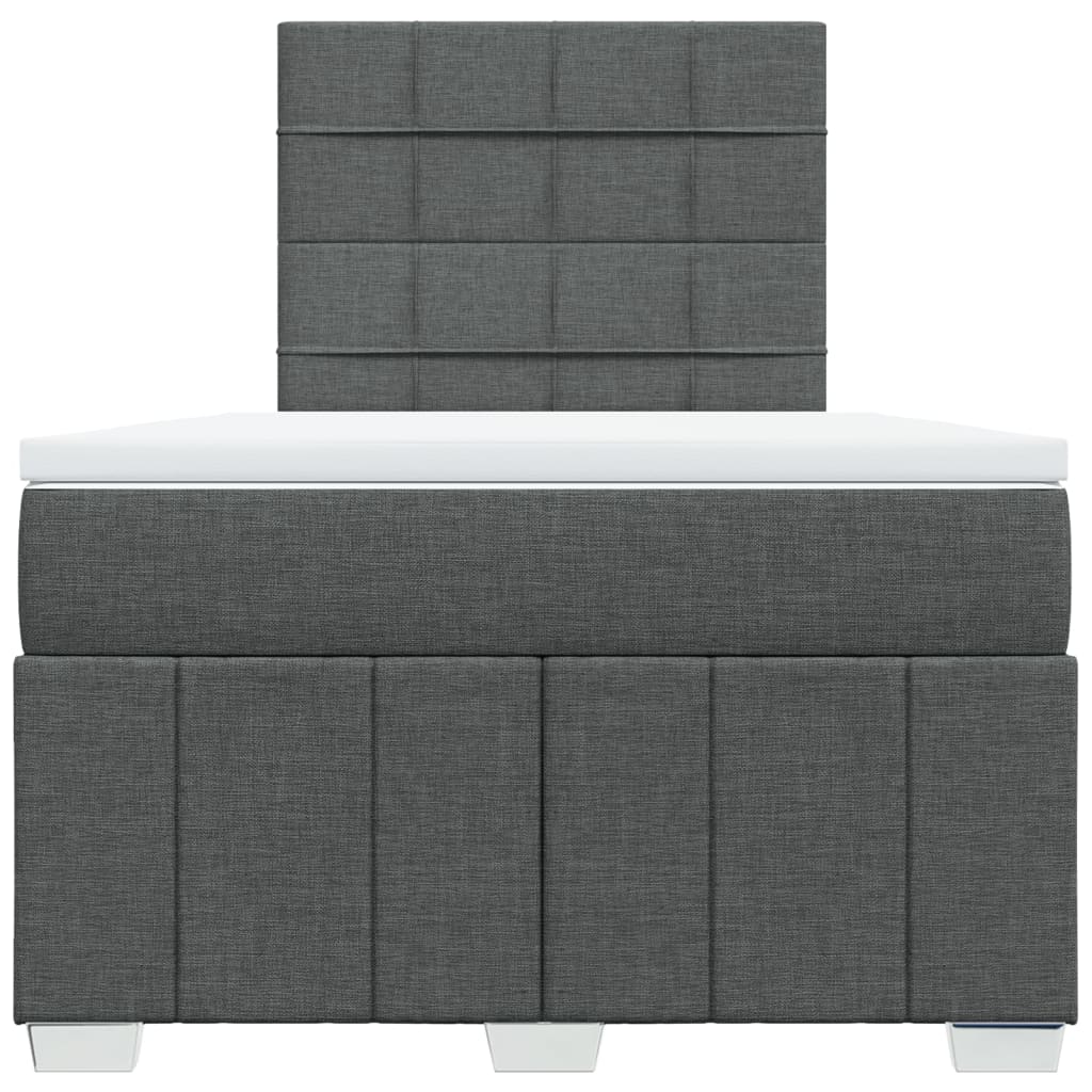 Giroletto a Molle con Materasso Grigio Scuro 120x190cm Tessuto - homemem39