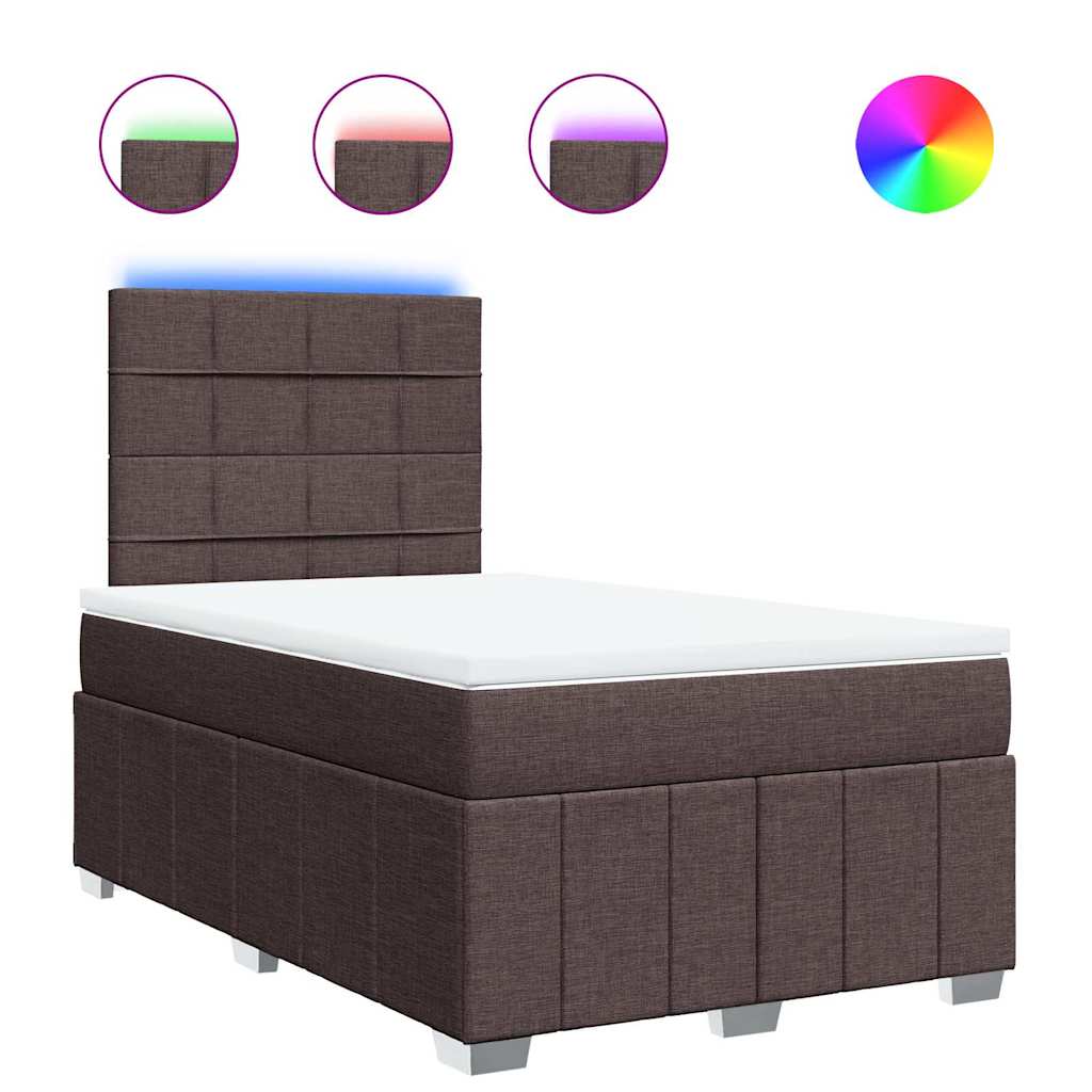 Giroletto a Molle con Materasso Marrone Scuro 120x190cm Tessuto | homemem39