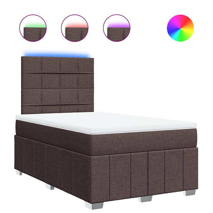 Giroletto a Molle con Materasso Marrone Scuro 120x190cm Tessuto | homemem39