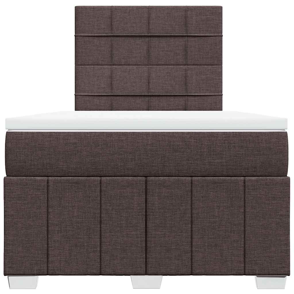 Giroletto a Molle con Materasso Marrone Scuro 120x190cm Tessuto