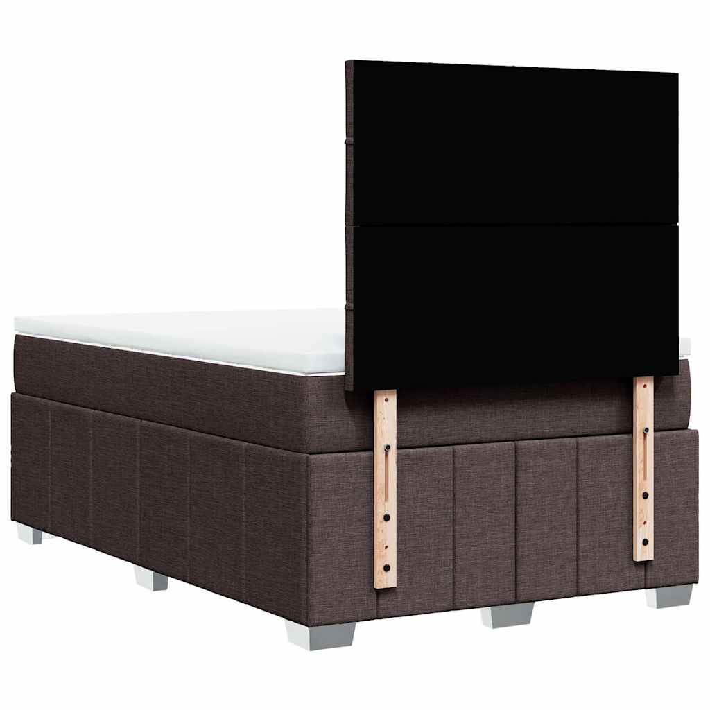 Giroletto a Molle con Materasso Marrone Scuro 120x190cm Tessuto | homemem39