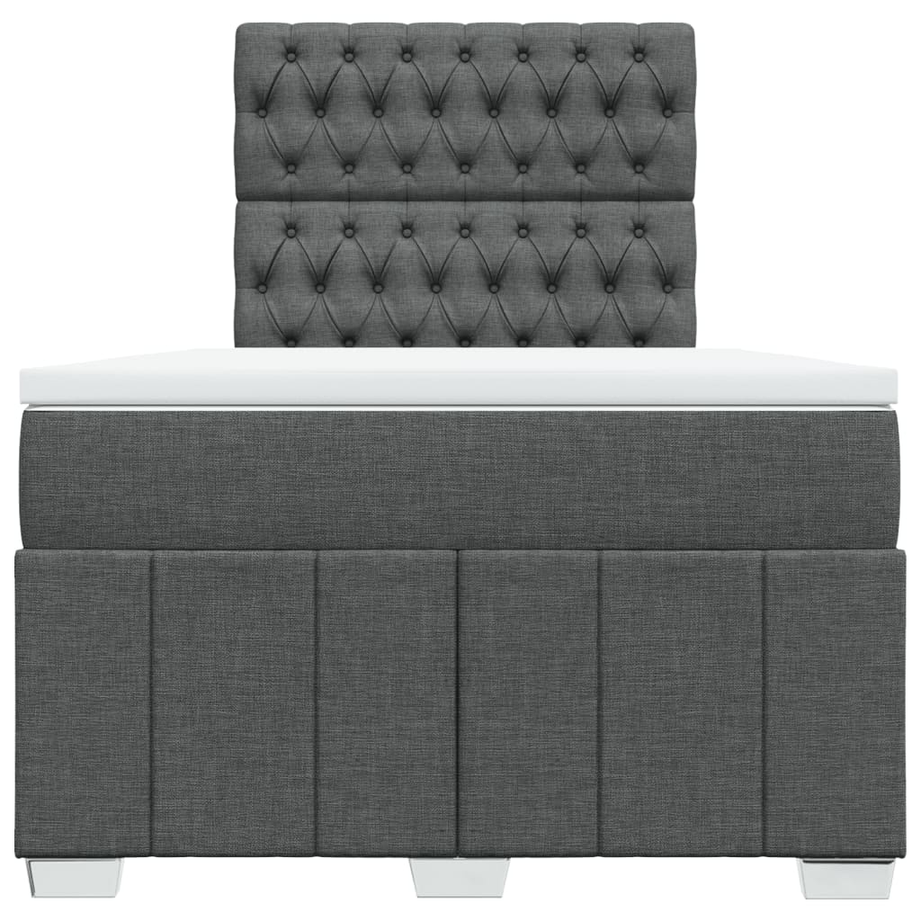 Giroletto a Molle con Materasso Grigio Scuro 120x190cm Tessuto