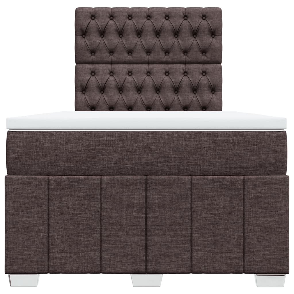 Giroletto a Molle con Materasso Marrone Scuro 120x190cm Tessuto | homemem39