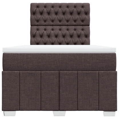 Giroletto a Molle con Materasso Marrone Scuro 120x190cm Tessuto | homemem39