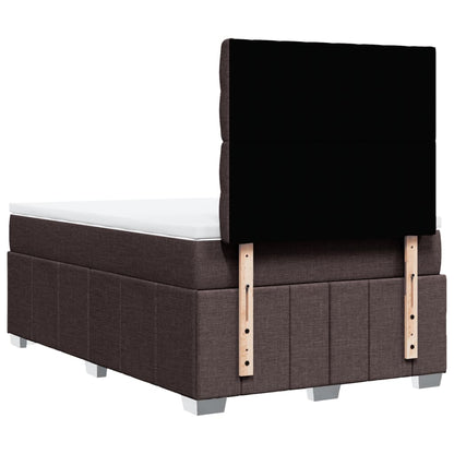 Giroletto a Molle con Materasso Marrone Scuro 120x190cm Tessuto