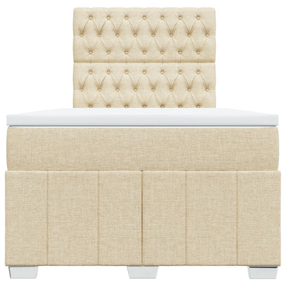 Giroletto a Molle con Materasso Crema 120x190 cm in Tessuto - homemem39