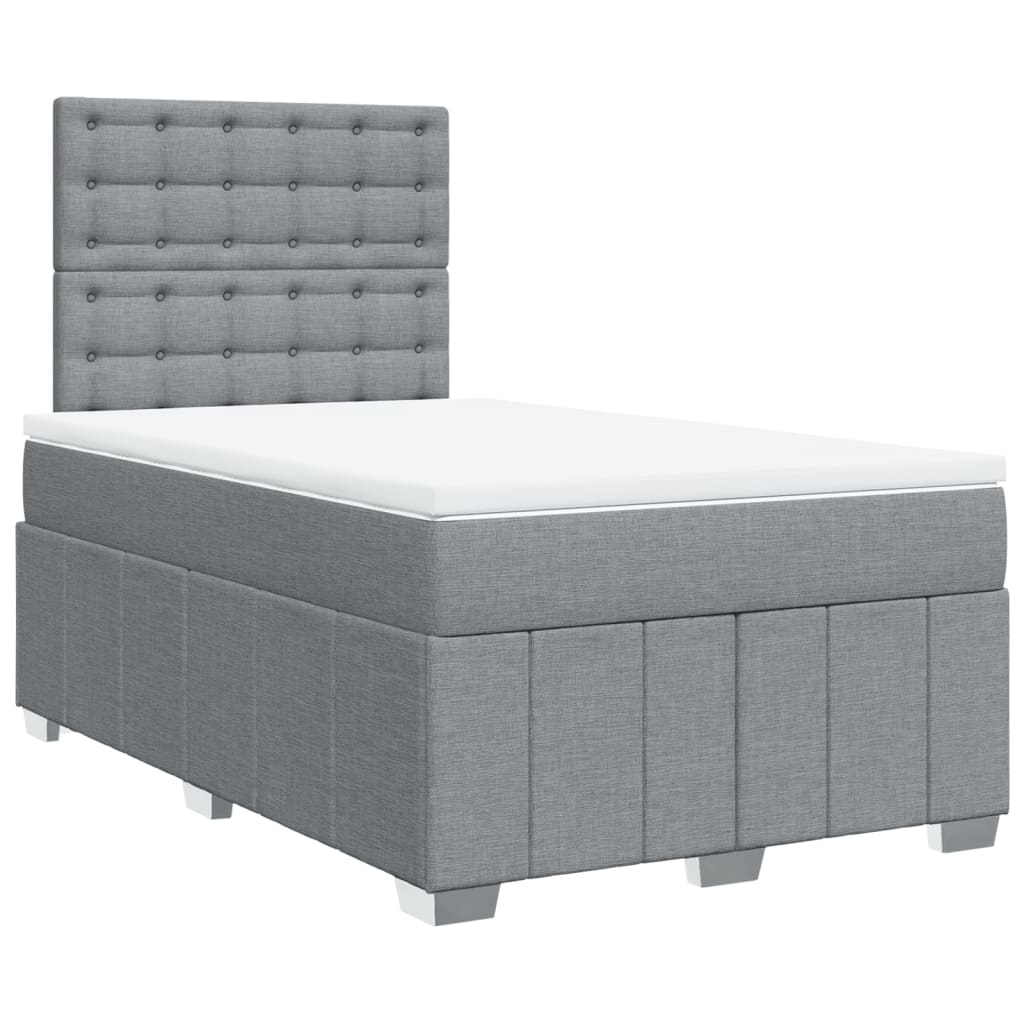 Giroletto a Molle con Materasso Grigio Chiaro 120x190cm Tessuto | homemem39