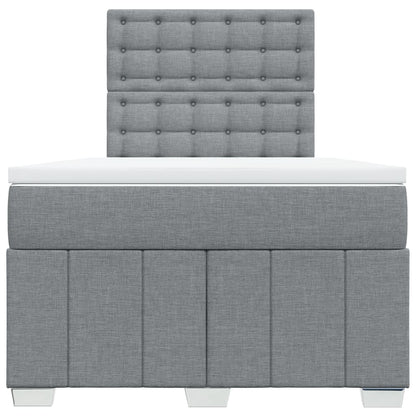 Giroletto a Molle con Materasso Grigio Chiaro 120x190cm Tessuto | homemem39