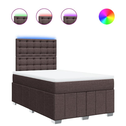 Giroletto a Molle con Materasso Marrone Scuro 120x190cm Tessuto | homemem39