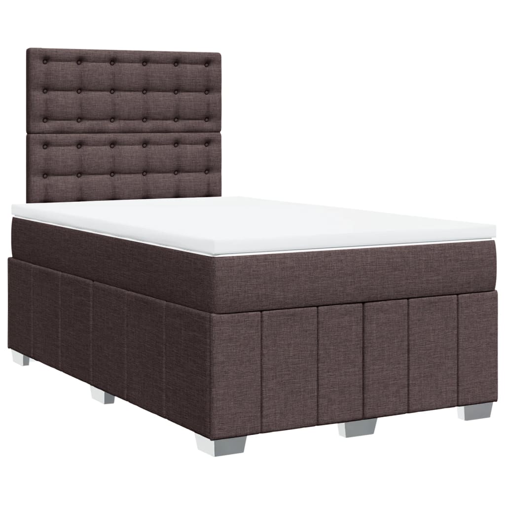 Giroletto a Molle con Materasso Marrone Scuro 120x190cm Tessuto | homemem39