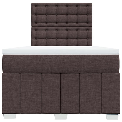 Giroletto a Molle con Materasso Marrone Scuro 120x190cm Tessuto | homemem39