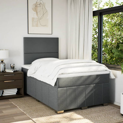 Giroletto a Molle con Materasso Grigio Scuro 120x200 cm Tessuto | homemem39