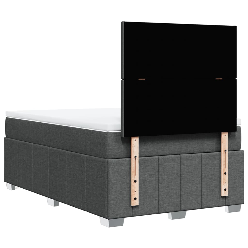 Giroletto a Molle con Materasso Grigio Scuro 120x200 cm Tessuto | homemem39