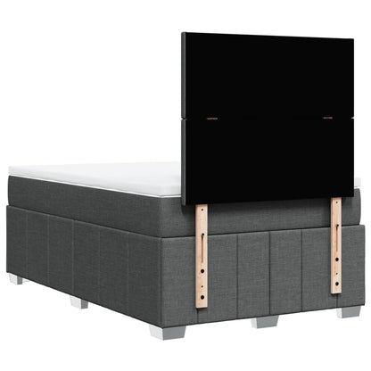 Giroletto a Molle con Materasso Grigio Scuro 120x200 cm Tessuto