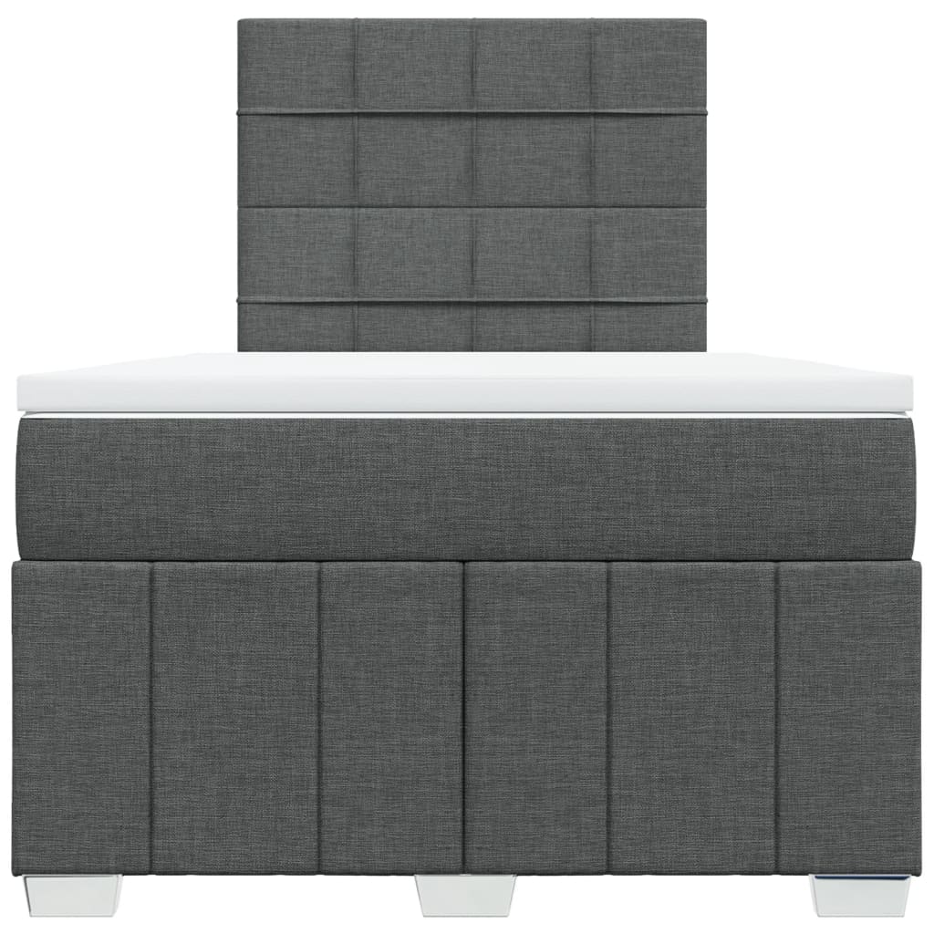 Giroletto a Molle con Materasso Grigio Scuro 120x200 cm Tessuto