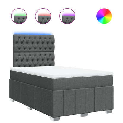 Giroletto a Molle con Materasso Grigio Scuro 120x200 cm Tessuto | homemem39