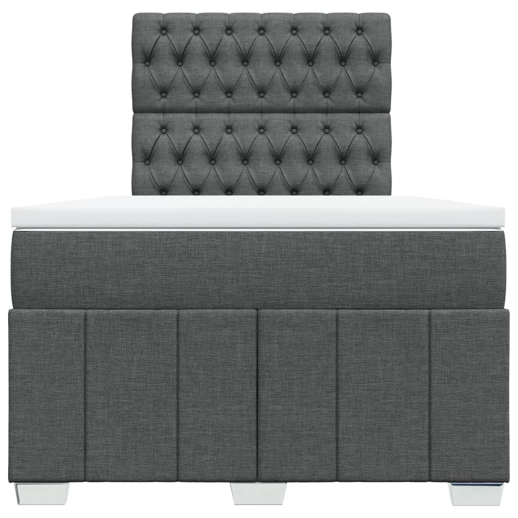 Giroletto a Molle con Materasso Grigio Scuro 120x200 cm Tessuto | homemem39