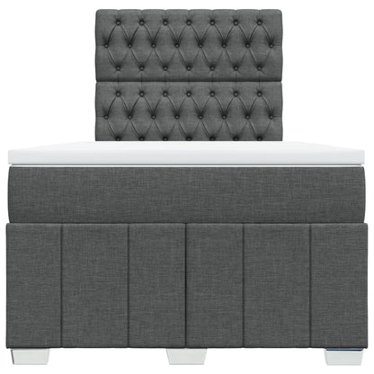Giroletto a Molle con Materasso Grigio Scuro 120x200 cm Tessuto | homemem39