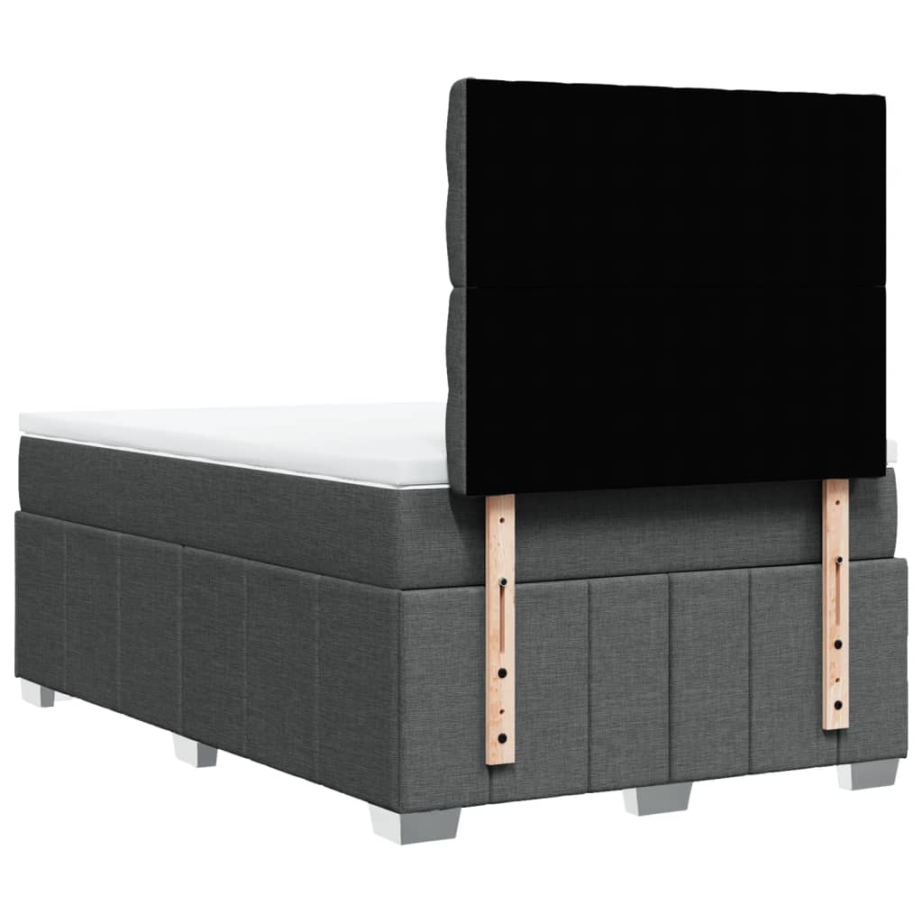 Giroletto a Molle con Materasso Grigio Scuro 120x200 cm Tessuto