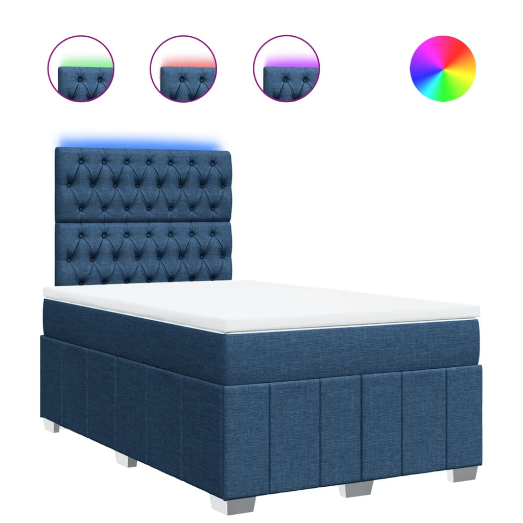 Giroletto a Molle con Materasso Blu 120x200 cm in Tessuto | homemem39