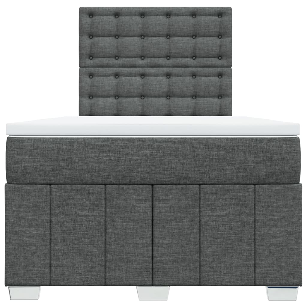 Giroletto a Molle con Materasso Grigio Scuro 120x200 cm Tessuto