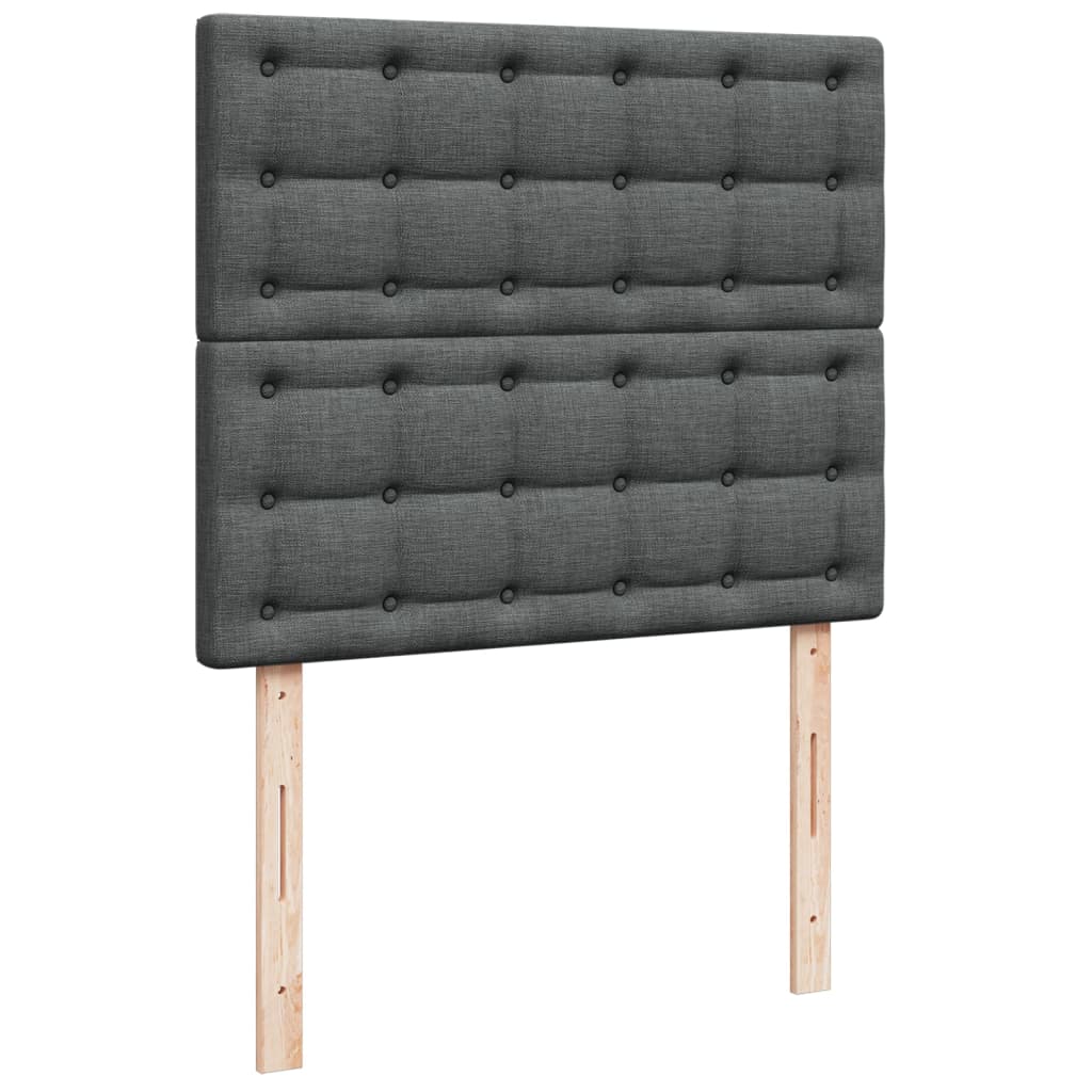 Giroletto a Molle con Materasso Grigio Scuro 120x200 cm Tessuto