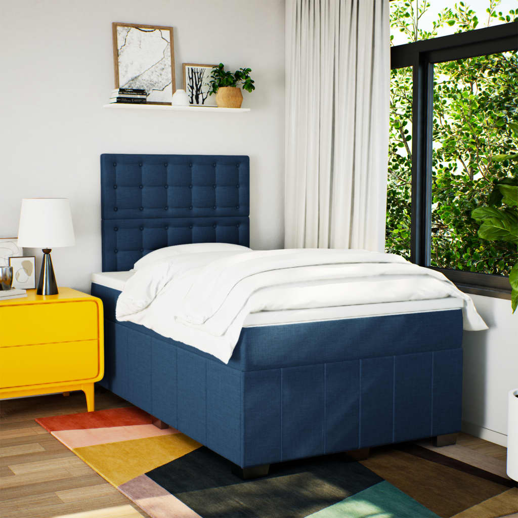 Giroletto a Molle con Materasso Blu 120x200 cm in Tessuto | homemem39