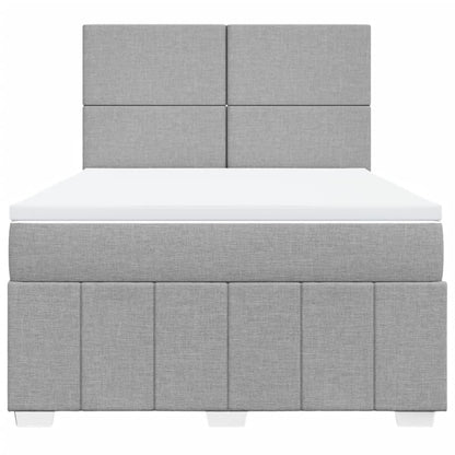 Giroletto a Molle con Materasso Grigio Chiaro 140x190cm Tessuto