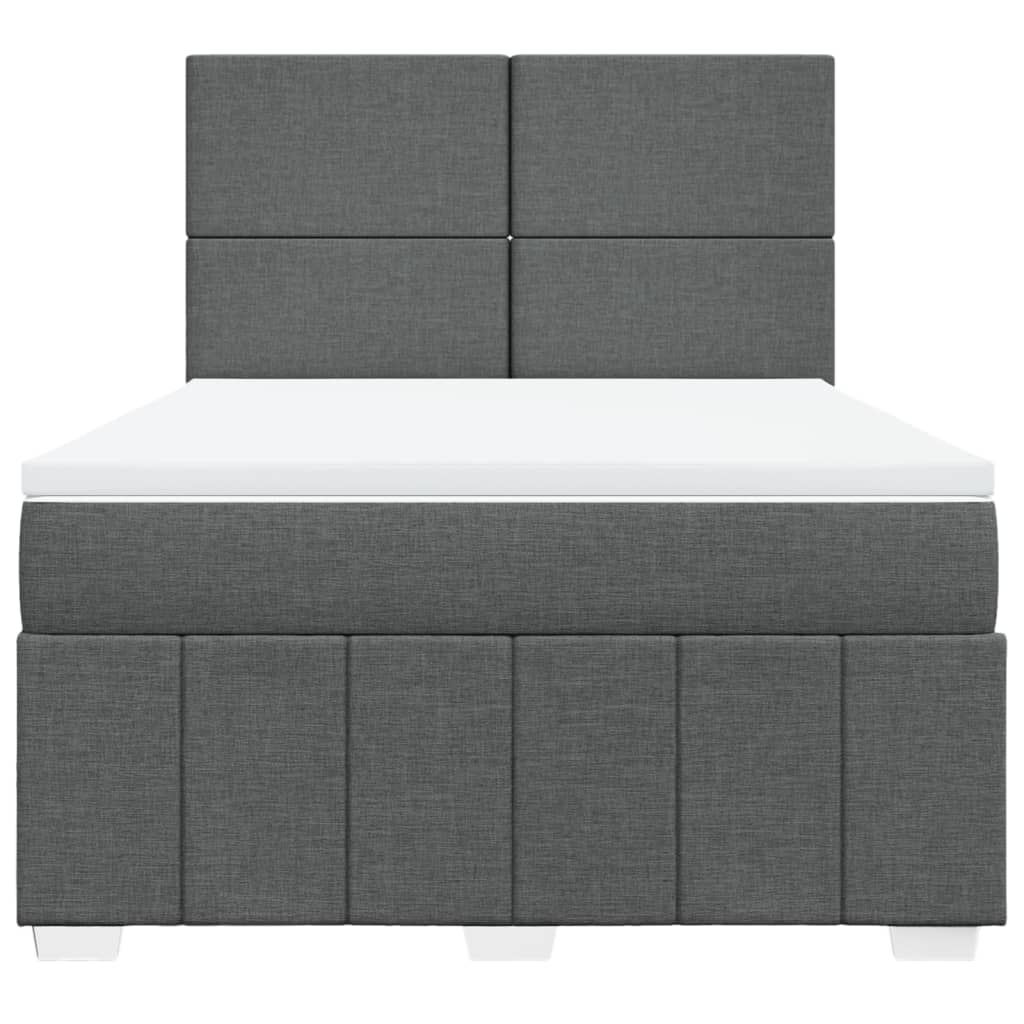 Giroletto a Molle con Materasso Grigio Scuro 140x190 cm Tessuto