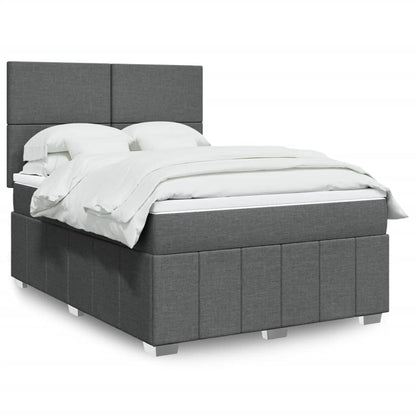 Giroletto a Molle con Materasso Grigio Scuro 140x190 cm Tessuto | homemem39