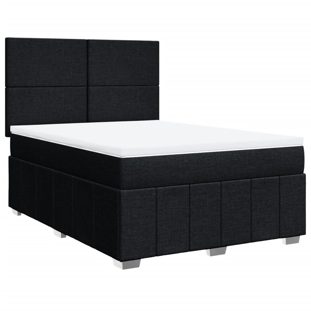 Giroletto a Molle con Materasso Nero 140x190 cm in Tessuto | homemem39