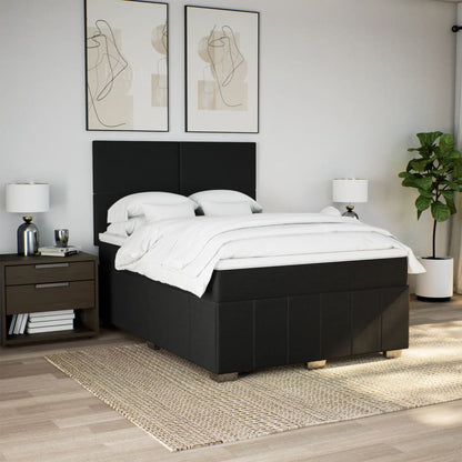 Giroletto a Molle con Materasso Nero 140x190 cm in Tessuto | homemem39