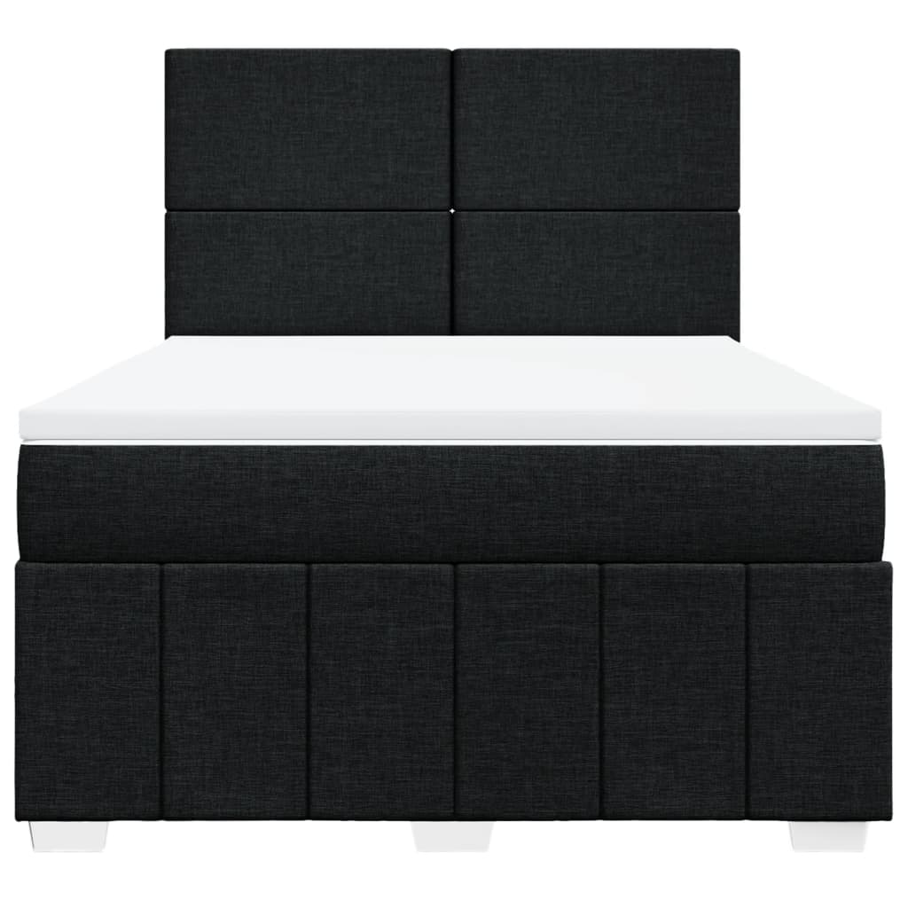 Giroletto a Molle con Materasso Nero 140x190 cm in Tessuto | homemem39