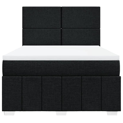 Giroletto a Molle con Materasso Nero 140x190 cm in Tessuto