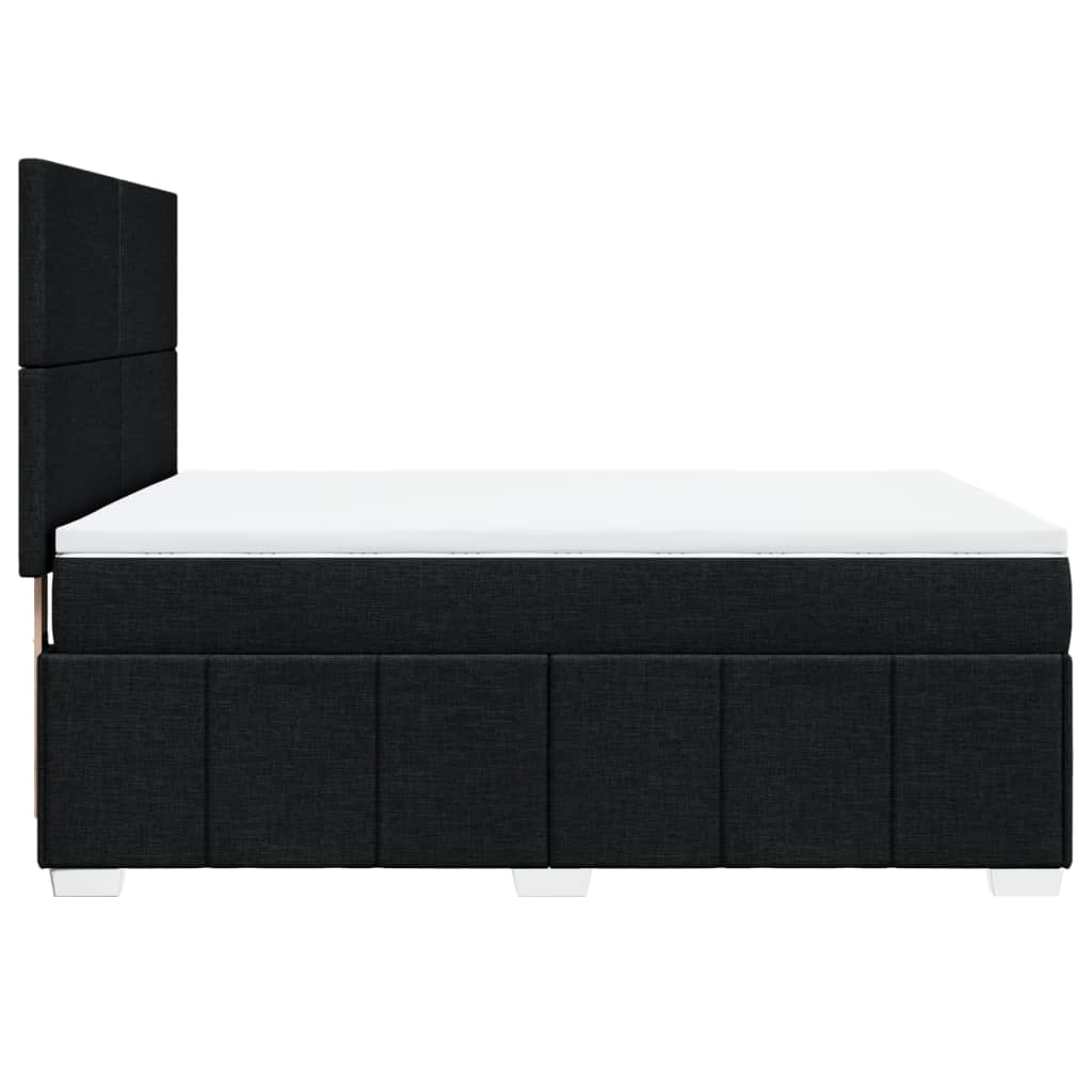 Giroletto a Molle con Materasso Nero 140x190 cm in Tessuto | homemem39