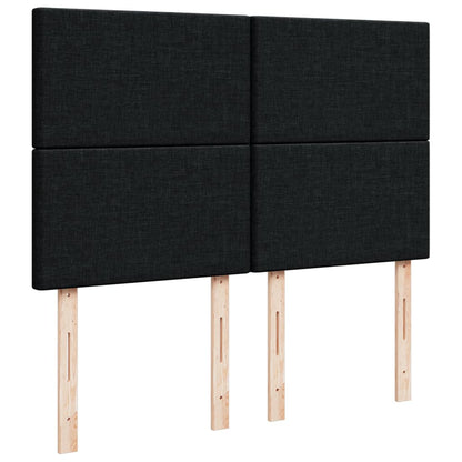 Giroletto a Molle con Materasso Nero 140x190 cm in Tessuto