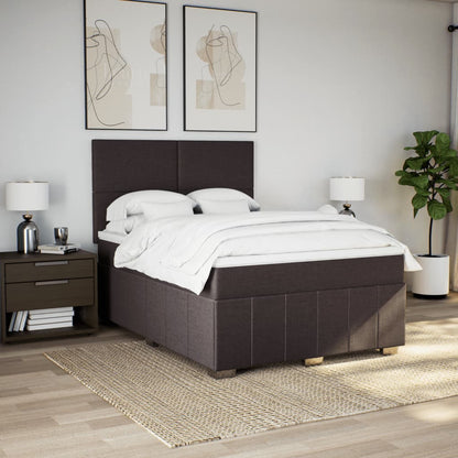 Giroletto a Molle con Materasso Marrone Scuro 140x190cm Tessuto | homemem39