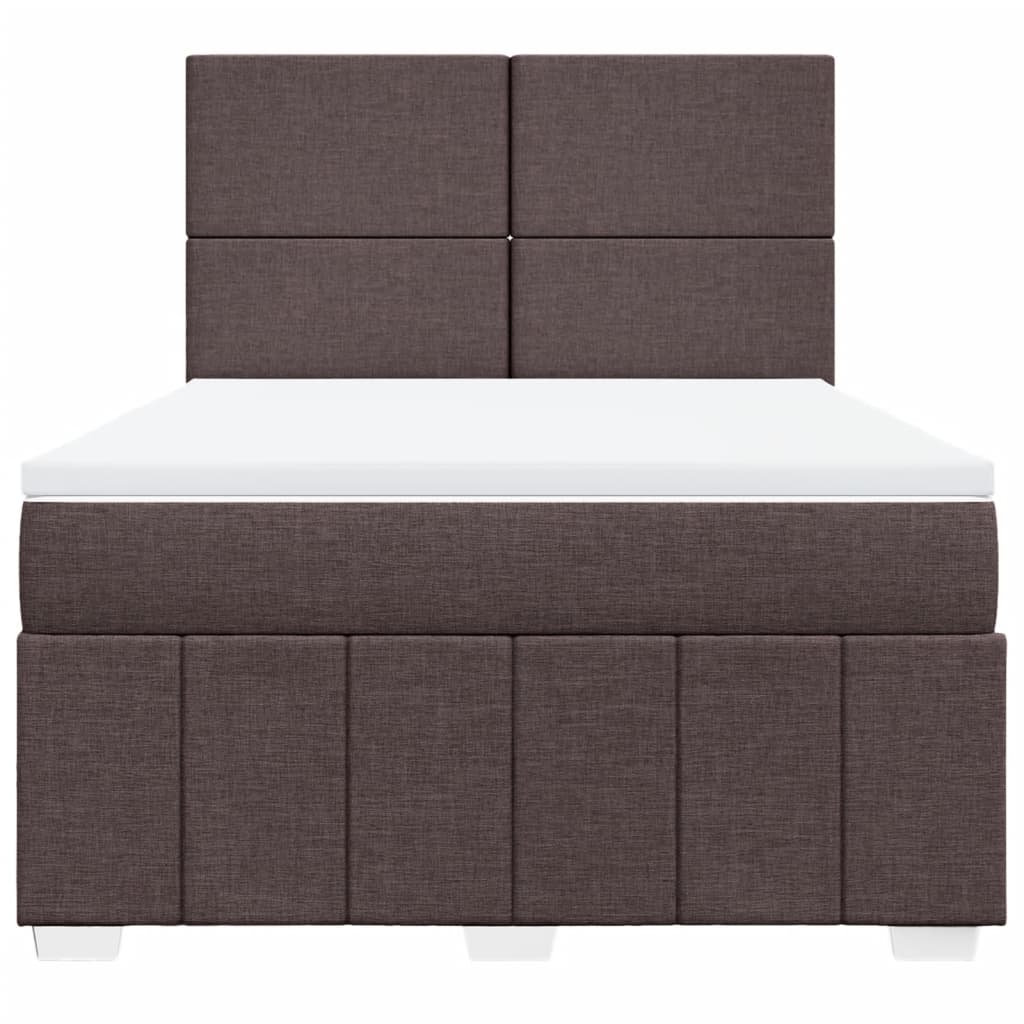 Giroletto a Molle con Materasso Marrone Scuro 140x190cm Tessuto | homemem39
