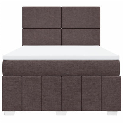Giroletto a Molle con Materasso Marrone Scuro 140x190cm Tessuto | homemem39