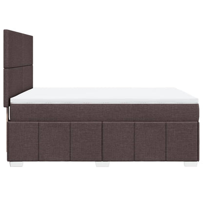 Giroletto a Molle con Materasso Marrone Scuro 140x190cm Tessuto | homemem39