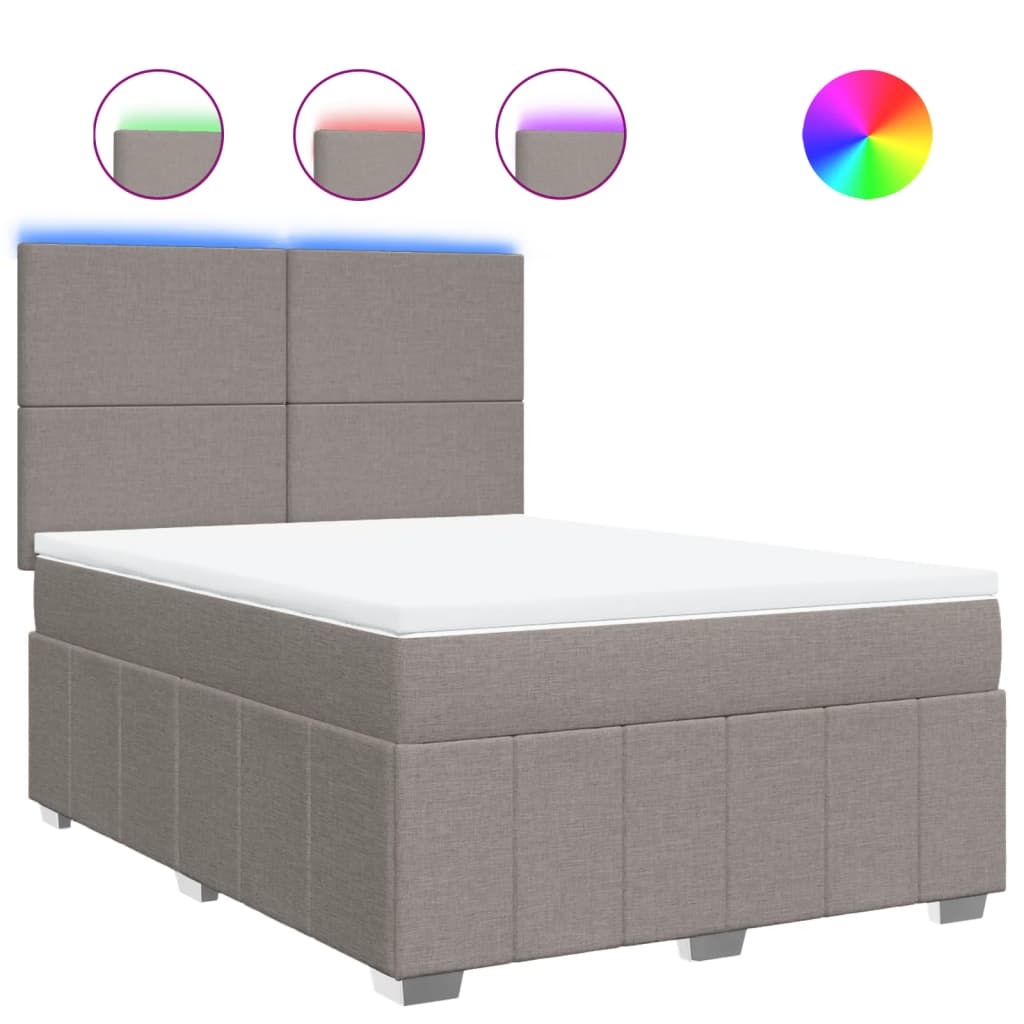 Giroletto a Molle con Materasso Tortora 140x190 cm in Tessuto | homemem39