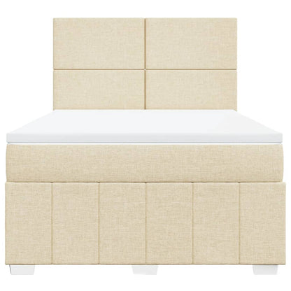 Giroletto a Molle con Materasso Crema 140x19 cm in Tessuto | homemem39