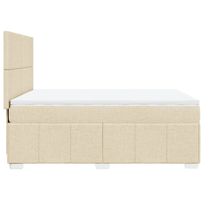 Giroletto a Molle con Materasso Crema 140x19 cm in Tessuto | homemem39