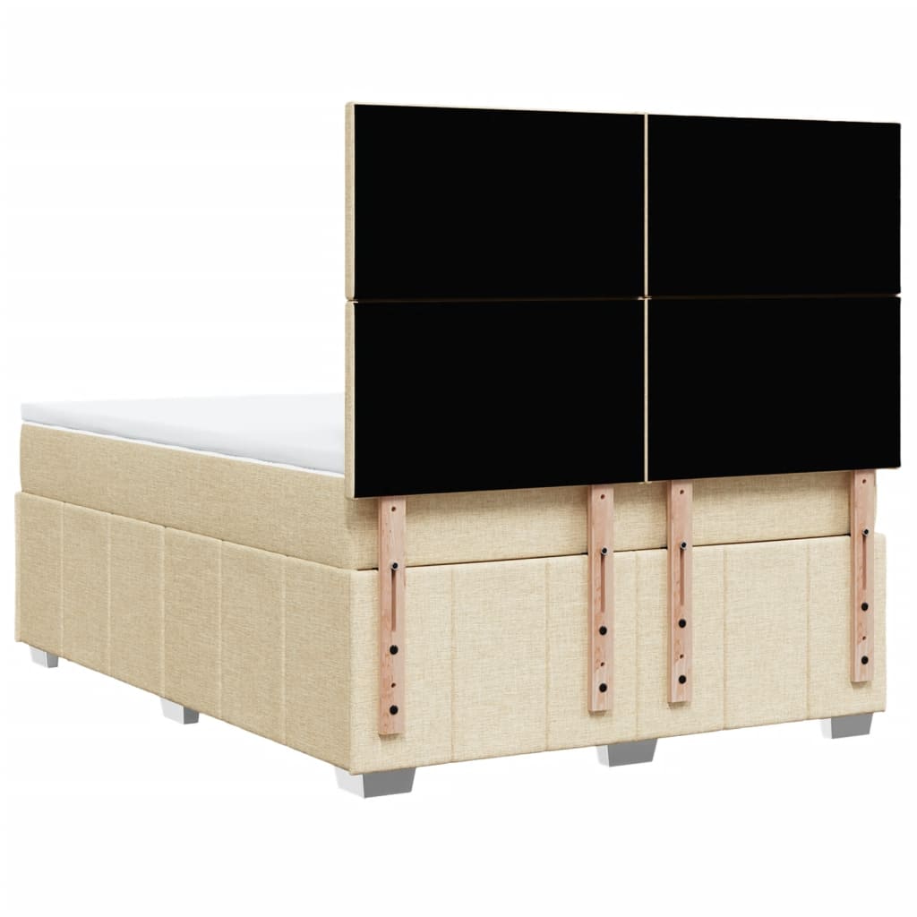 Giroletto a Molle con Materasso Crema 140x19 cm in Tessuto | homemem39