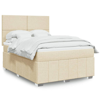 Giroletto a Molle con Materasso Crema 140x19 cm in Tessuto | homemem39