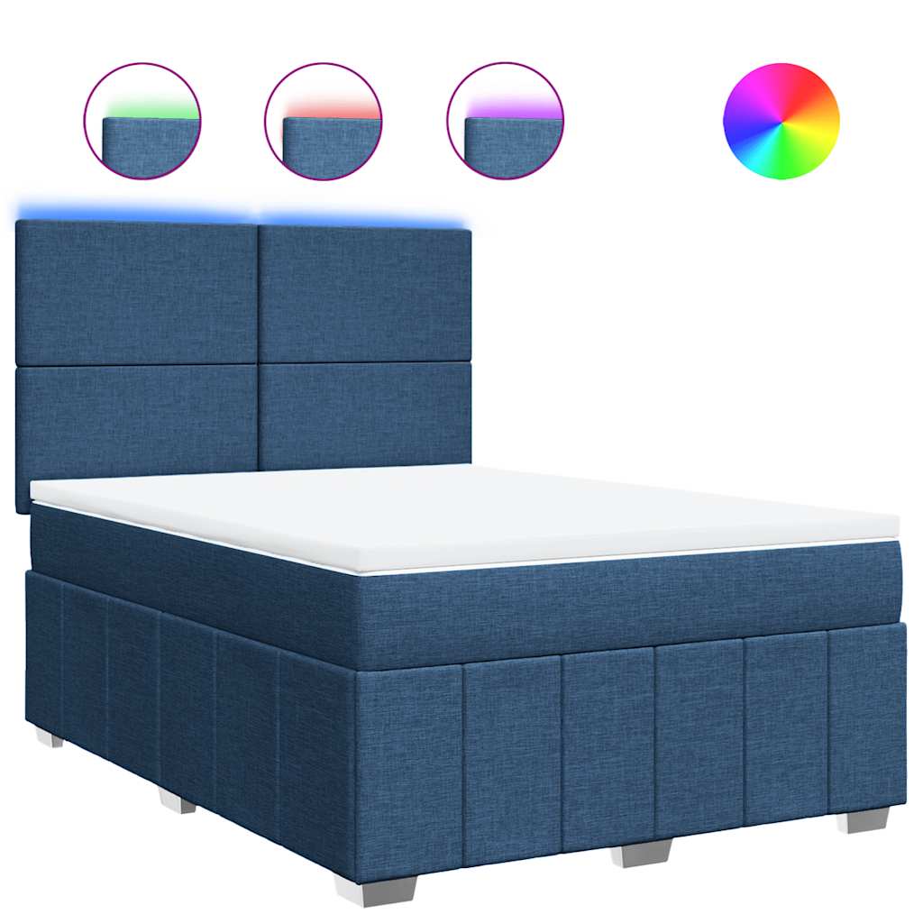Giroletto a Molle con Materasso Blu 140x190 cm in Tessuto | homemem39