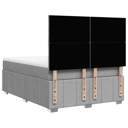 Giroletto a Molle con Materasso Grigio Chiaro 140x190cm Tessuto